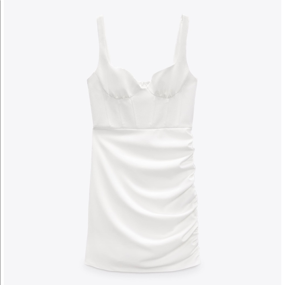 NWT White Zara Corset Dress XS
